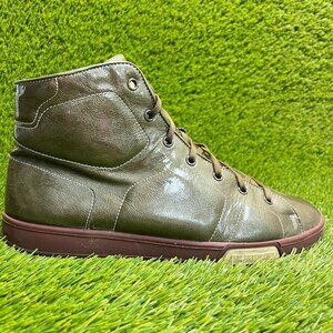 Dirk Bikkembergs Mens Size 10 Olive Green Athletic Leather Shoes Sneakers